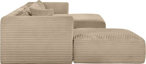 Meridian Furniture Shaggy Taupe Corduroy Modular Sectional Sofa with Stain Resistant Performance Fabric 641Taupe-Sec5E