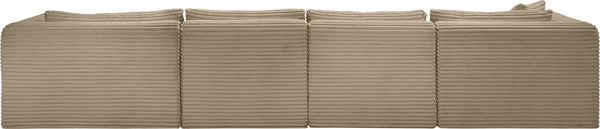 Meridian Furniture Shaggy Taupe Corduroy Modular Sectional Sofa with Stain Resistant Performance Fabric 641Taupe-Sec5E
