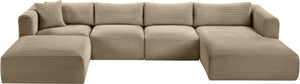 Meridian Furniture Shaggy Taupe Corduroy Modular Sectional Sofa with Stain Resistant Performance Fabric 641Taupe-Sec5E