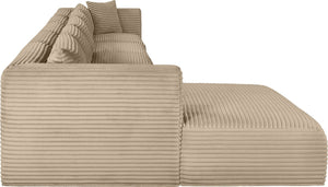 Meridian Furniture Shaggy Five Piece Modular Sectional Taupe Corduroy Fabric Plush Cozy Living Room 641Taupe-Sec5G