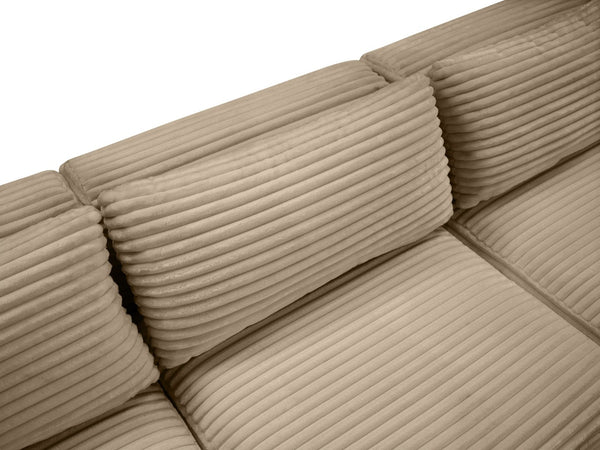 Meridian Furniture Shaggy Five Piece Modular Sectional Taupe Corduroy Fabric Plush Cozy Living Room 641Taupe-Sec5G