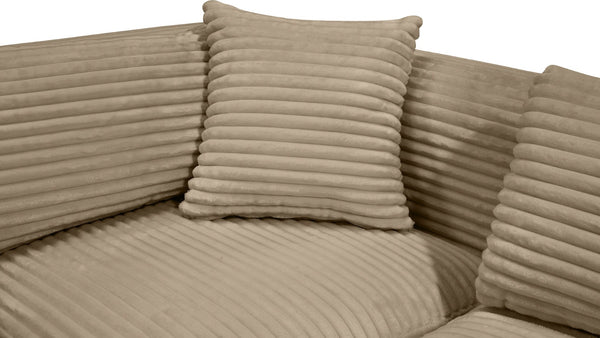 Meridian Furniture Shaggy Six Piece Modular Sectional Plush Corduroy Upholstered Living Room Seating 641Taupe-Sec6A