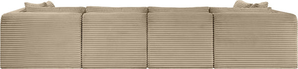 Meridian Furniture Shaggy Six Piece Modular Sectional Taupe Corduroy Upholstered Living Room Sofa Set 641Taupe-Sec6B