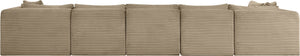Meridian Furniture Shaggy Six Piece Modular Sectional Taupe Corduroy Performance Fabric Living Room Sofa 641Taupe-Sec6C