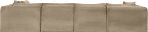 Meridian Furniture Shaggy Taupe Corduroy Six Piece Modular Sectional Plush Performance Fabric Living Room 641Taupe-Sec6D