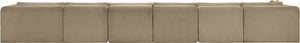 Meridian Furniture Shaggy Six Piece Modular Sectional Corduroy Upholstered Plush Taupe Living Room Sofa 641Taupe-Sec6G