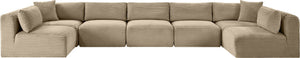Meridian Furniture Shaggy 7 Piece Modular Sectional Taupe Corduroy Performance Fabric Living Room Sofa 641Taupe-Sec7A