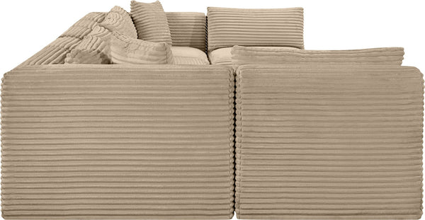 Meridian Furniture Shaggy 7 Piece Modular Sectional Taupe Corduroy Performance Fabric Living Room Sofa 641Taupe-Sec7A