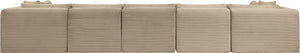 Meridian Furniture Shaggy 7 Piece Modular Sectional Taupe Corduroy Performance Fabric Living Room Sofa 641Taupe-Sec7A