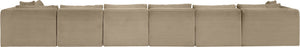 Meridian Furniture Shaggy Taupe Corduroy Modular Sectional Seven Piece Performance Fabric Living Room Sofa 641Taupe-Sec7B