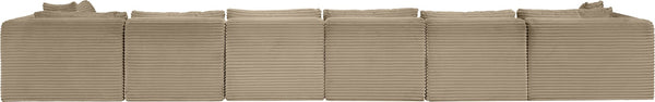Meridian Furniture Shaggy Taupe Corduroy Modular Sectional Seven Piece Performance Fabric Living Room Sofa 641Taupe-Sec7B