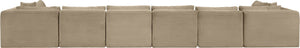 Meridian Furniture Shaggy Corduroy 8 Piece Modular Sectional Plush Taupe Performance Fabric Living Room 641Taupe-Sec8B