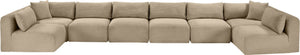 Meridian Furniture Shaggy Corduroy 8 Piece Modular Sectional Plush Taupe Performance Fabric Living Room 641Taupe-Sec8B