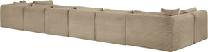 Meridian Furniture Shaggy Corduroy 8 Piece Modular Sectional Plush Taupe Performance Fabric Living Room 641Taupe-Sec8B