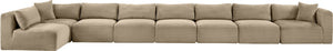Meridian Furniture Shaggy Taupe Corduroy Modular Sectional Eight Piece Performance Fabric Living Room Sofa 641Taupe-Sec8C