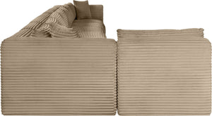 Meridian Furniture Shaggy Taupe Corduroy Modular Sectional Eight Piece Performance Fabric Living Room Sofa 641Taupe-Sec8C
