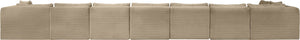 Meridian Furniture Shaggy Taupe Corduroy Modular Sectional Eight Piece Performance Fabric Living Room Sofa 641Taupe-Sec8C
