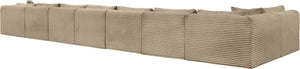 Meridian Furniture Shaggy Taupe Corduroy Modular Sectional Eight Piece Performance Fabric Living Room Sofa 641Taupe-Sec8C