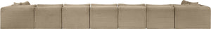 Meridian Furniture Shaggy Nine Piece Modular Sectional Corduroy Performance Fabric Plush Seating for Large Rooms 641Taupe-Sec9A