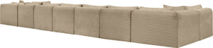 Meridian Furniture Shaggy Nine Piece Modular Sectional Corduroy Performance Fabric Plush Seating for Large Rooms 641Taupe-Sec9A