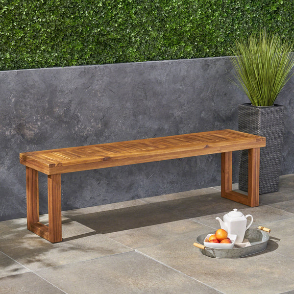 English Elm Christopher Knight Home® - Nestor Bench - Handcrafted Solid Acacia Wood Seating With Rustic Charm For Entryway Or Dining Area 63892.00MP1