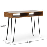 Christopher Knight Home® - Noble House - Conyers Modern Industrial Handcrafted Acacia Wood Storage Desk with Hairpin Legs, Natural and Black