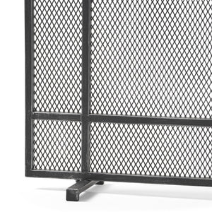 English Elm Christopher Knight Home® - FIRE Markus Modern Single Panel Iron Firescreen with Brushed Silver Finish, Minimalist Mesh Guard Black+Silver 65183.00BBSILV