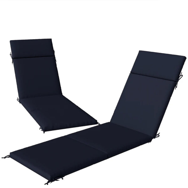 English Elm Garden Chaise Lounge Cushions Set of 2 Striped Polyester Uv Resistant Outdoor Patio Antique Navy Blue T3971P475778