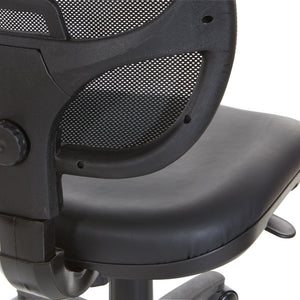 OSP Home Furnishings Mesh Back Ergonomic Task Chair with Vinyl Seat Lumbar Support for Home Office Use EM2910V