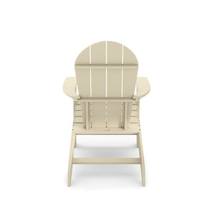 English Elm Adirondack Outdoor Chair Weatherproof Hdpe Fan Back Ergonomic Poolside Patio Lounger Beige B195P198780
