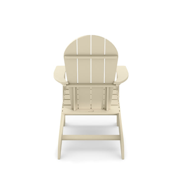 English Elm Adirondack Outdoor Chair Weatherproof Hdpe Fan Back Ergonomic Poolside Patio Lounger Beige B195P198780
