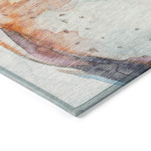 Washable Owl Motif Polyester Area Rug for Indoor Outdoor Patios Living Rooms and Playrooms
