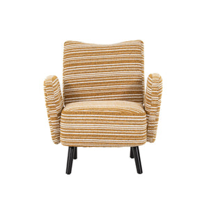 English Elm Modern Bouclé Armchair with High-Density Foam, Side Pocket & Solid Wood Legs for Cozy Reading Spots Mustard yellow W395P376568