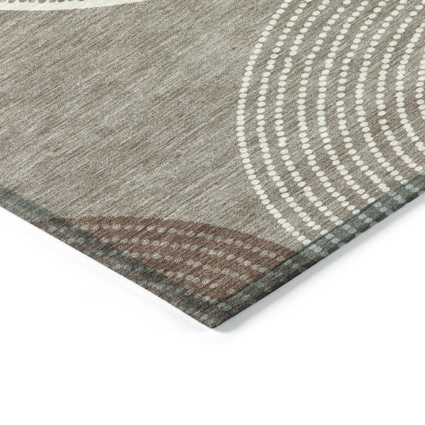 Geometric Polyester Area Rug Washable Low Pile for Indoor Outdoor Patio or Entryway Use
