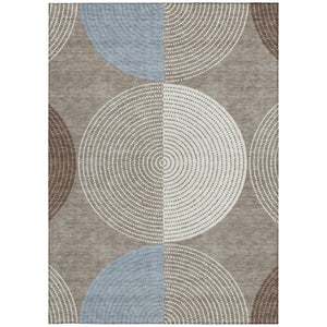 Geometric Polyester Area Rug Washable Low Pile for Indoor Outdoor Patio or Entryway Use
