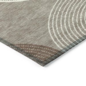 Geometric Polyester Area Rug Washable Low Pile for Indoor Outdoor Patio or Entryway Use