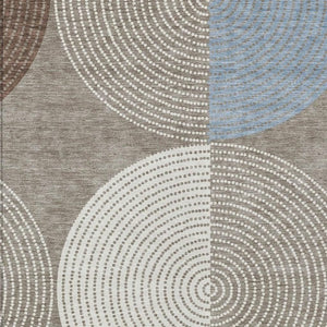 Geometric Polyester Area Rug Washable Low Pile for Indoor Outdoor Patio or Entryway Use