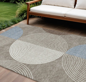 Geometric Polyester Area Rug Washable Low Pile for Indoor Outdoor Patio or Entryway Use