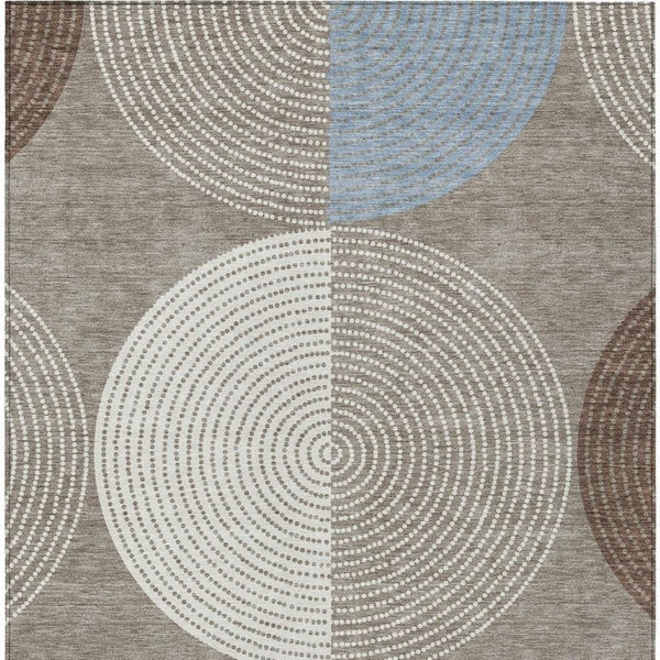Geometric Polyester Area Rug Washable Low Pile for Indoor Outdoor Patio or Entryway Use