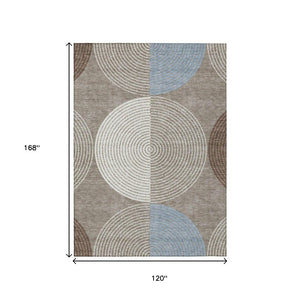 Geometric Polyester Area Rug Washable Low Pile for Indoor Outdoor Patio or Entryway Use