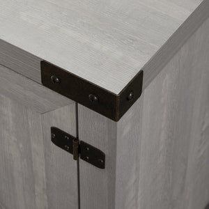 English Elm Walker Edison - Rustic Modern Farmhouse Double Barn Door TV Stand 70" for Up to 80" TVs with Cable Management and Adjustable Shelves - Stone Gray B185P169364