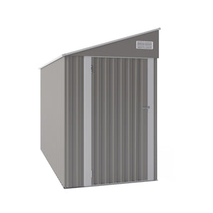 English Elm Campcraft Metal Storage Shed with Sloped Roof Ventilation and Weather Resistant Steel Panels Dark Gray W1598S00046