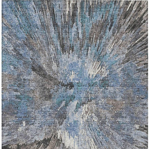 Abstract Washable Polyester Area Rug for Indoor Outdoor Patios Entryways and Living Spaces