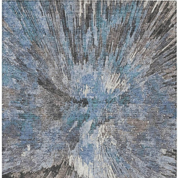 Abstract Washable Polyester Area Rug for Indoor Outdoor Patios Entryways and Living Spaces