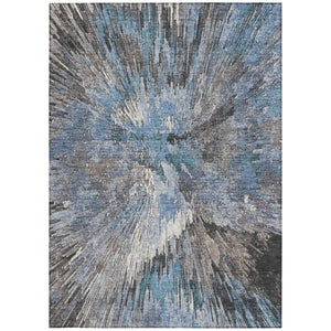 Abstract Washable Polyester Area Rug for Indoor Outdoor Patios Entryways and Living Spaces