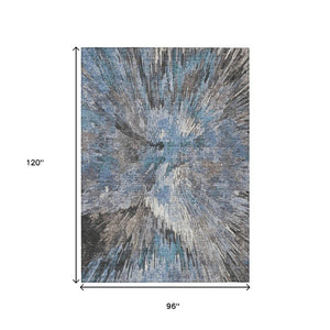 Abstract Washable Polyester Area Rug for Indoor Outdoor Patios Entryways and Living Spaces