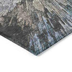 Abstract Washable Polyester Area Rug for Indoor Outdoor Patios Entryways and Living Spaces