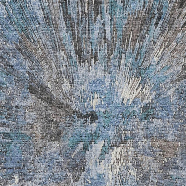 Abstract Washable Polyester Area Rug for Indoor Outdoor Patios Entryways and Living Spaces