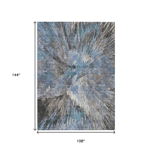 Abstract Washable Polyester Area Rug for Indoor Outdoor Patios Entryways and Living Spaces