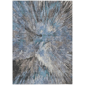 Abstract Washable Polyester Area Rug for Indoor Outdoor Patios Entryways and Living Spaces
